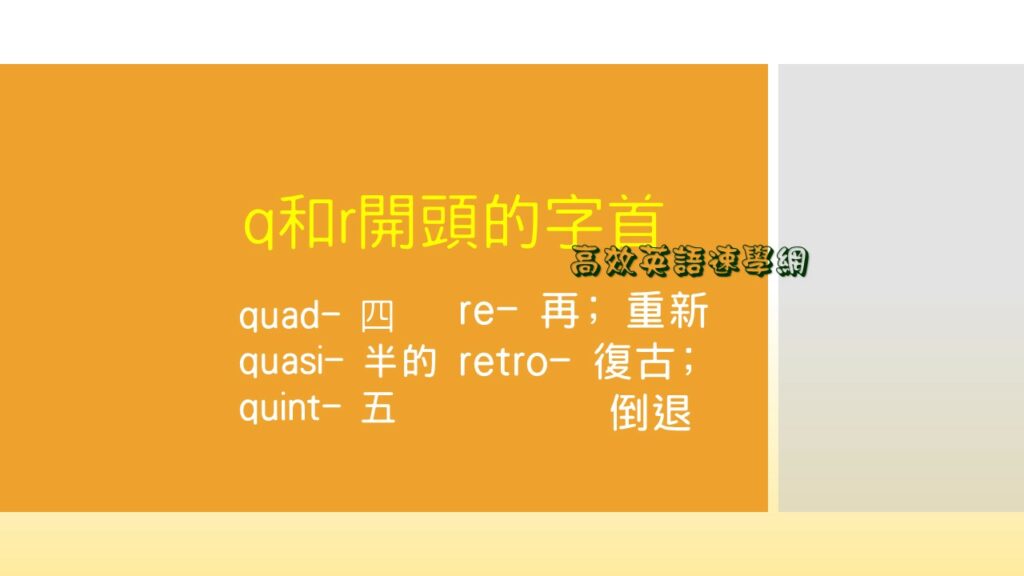 q和r開頭的字首